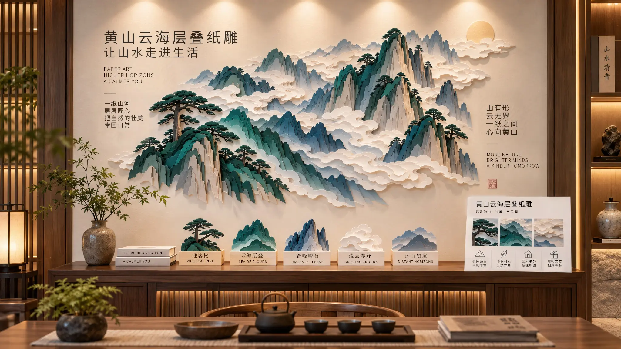黄山云海层叠纸雕