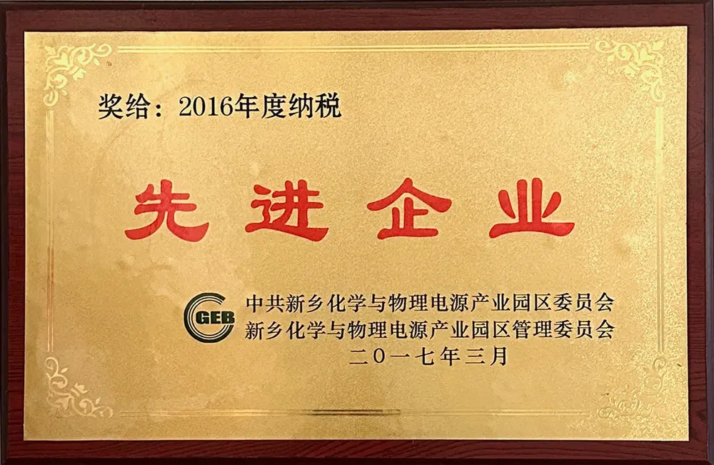 2016年度纳税先进企业